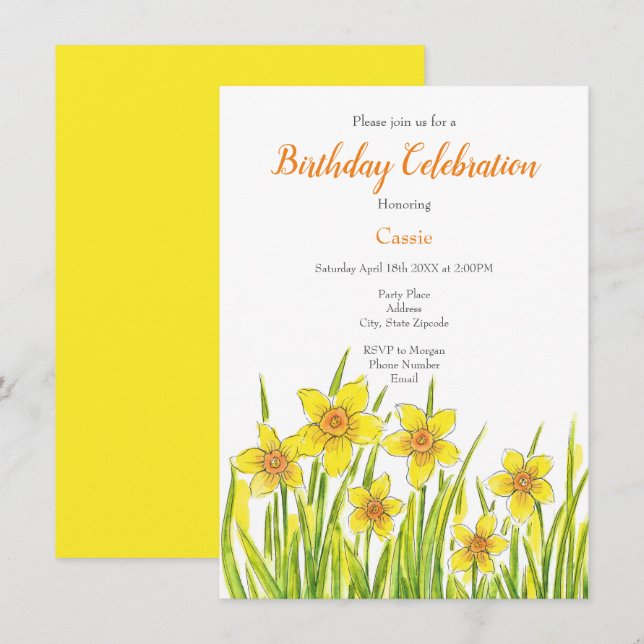 Field of Daffodils Invitation (Front/Back)