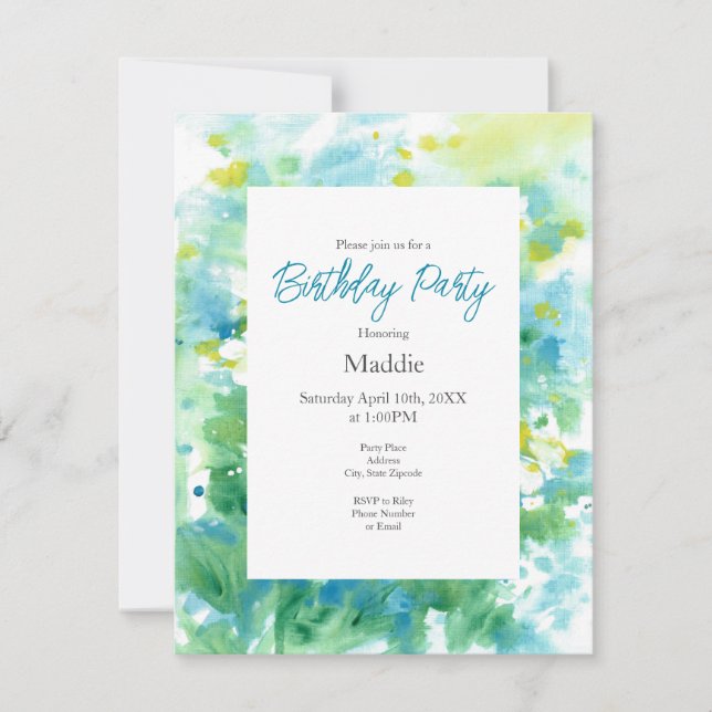 'Field of Daisies Abstract' Invitation (Front)