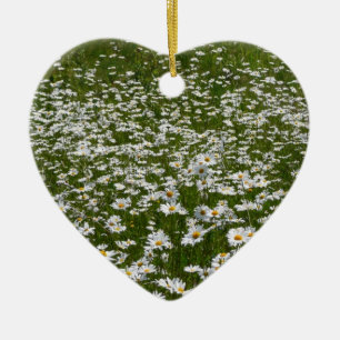Field of Daisies Alaskan Wildflowers Ceramic Ornament