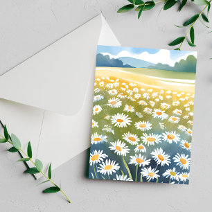 Field of Daisies   Flower Meadow Floral Card