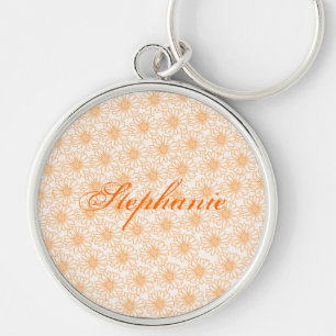 Field of Daisies Keychain, Orange Flowers Keychain