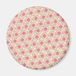 Field of Daisies Magnet, Pink Flowers Magnet