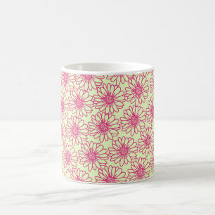 Field of Daisies Mug, Pink Flowers Coffee Mug
