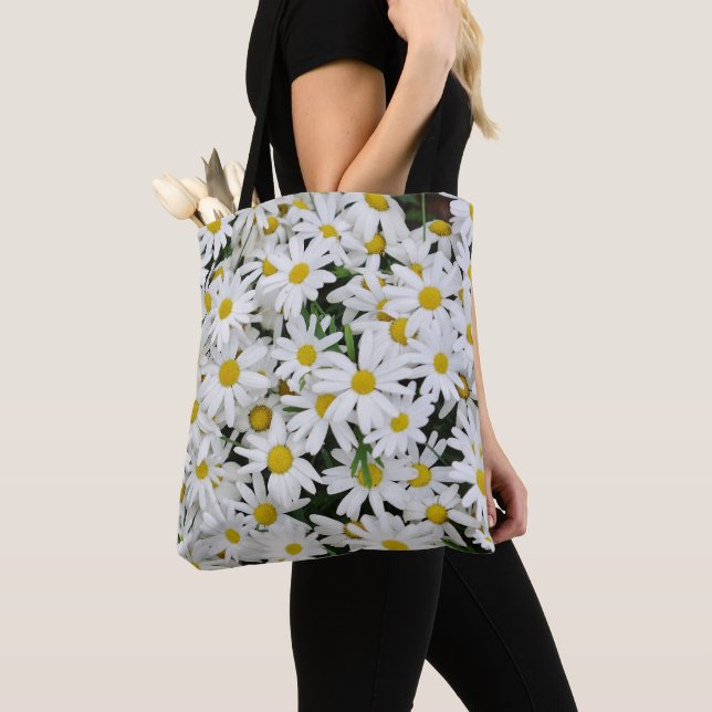 Field of Daisies Photo Tote Bag (Close Up)