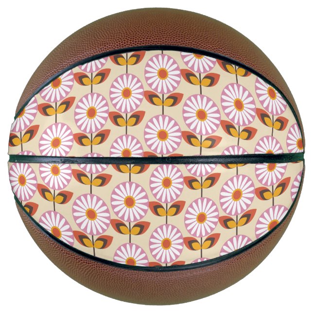 Field of Daisies pink Basketball (Front)