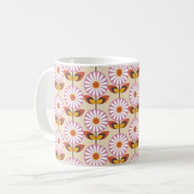 Field of Daisies pink Coffee Mug (Front Left)