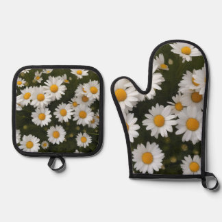 Field of Daisies Pot Holder & Oven Mitt Set