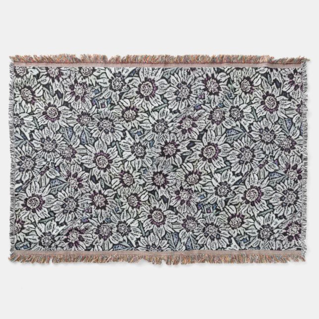 Field Of Daisies Throw Blanket (Front)