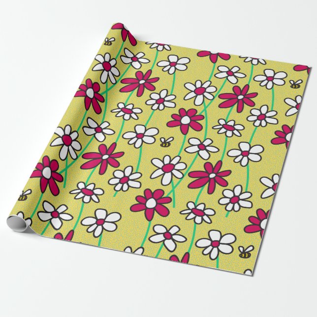 Field of Daisies Wrapping Paper (Unrolled)