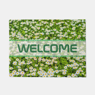 Field of daisy flowers doormat