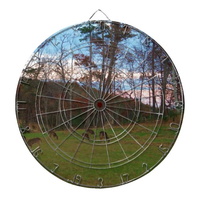 Field of Deer & a Pink SunSet Dartboard (Front)
