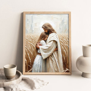 Field of Faith, Christian Painting, Jesus Hugging  Poster