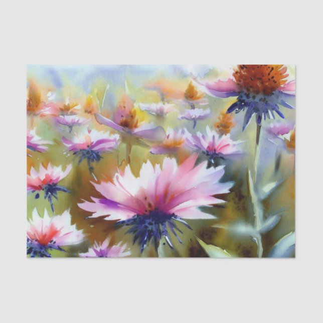 Field of Flowers-Coneflower (D) Watercolor  Tissue Paper (Front)