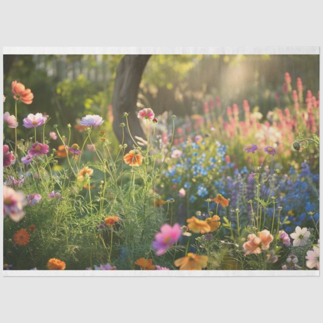 Field of flowers decoupage tissue paper (Front)