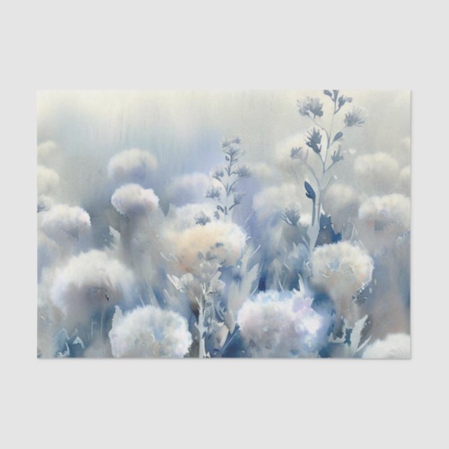 Field of Flowers-Dusty Miller (D) Watercolor  Tissue Paper (Front)