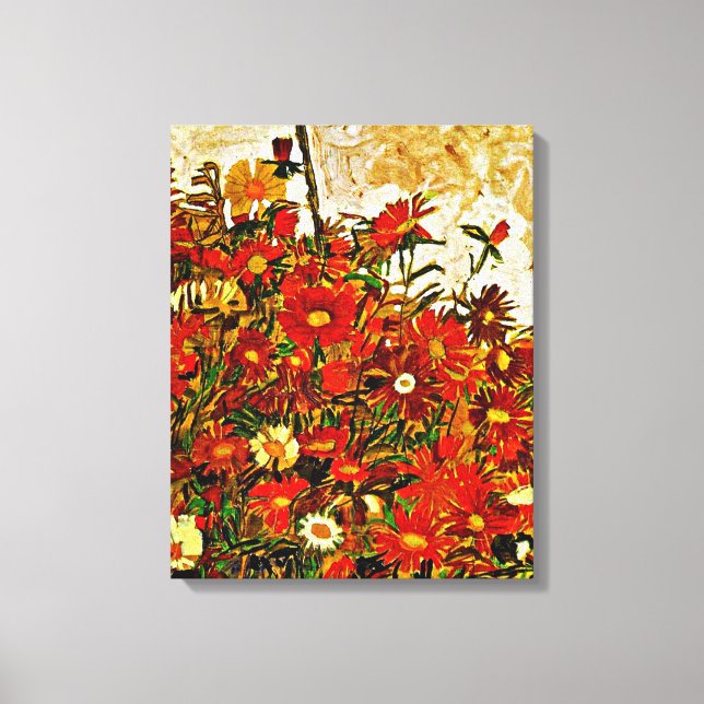 Field of Flowers - Egon Schiele Canvas Print (Front)