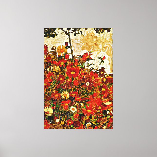 Field of Flowers - Egon Schiele Canvas Print (Front)