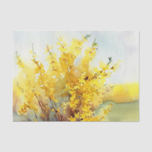 Field of Flowers-Forsythia (C) Watercolor  Tissue Paper
