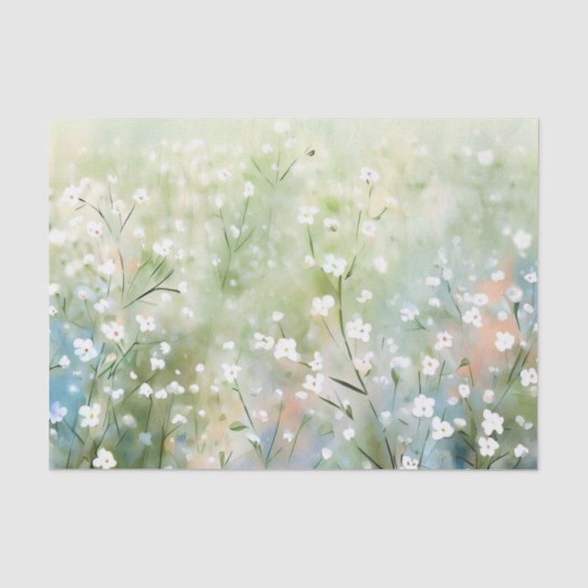 Field of Flowers-Gypsophila (A) Watercolor  Tissue Paper (Front)