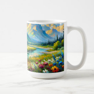 Field of Flowers in the Mountains Coffee Mug