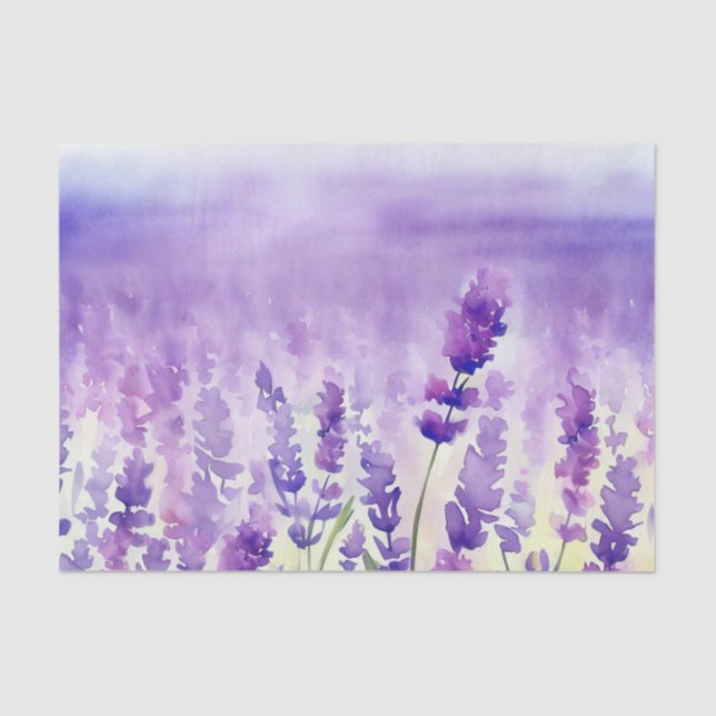 Field of Flowers-Lavender (C) Watercolor  Tissue Paper (Front)