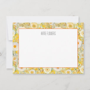 Field of Flowers NAME Yellow Orange Natural Beauty Card