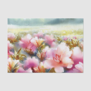Field of Flowers-Rhododendron (C) Watercolor  Tissue Paper