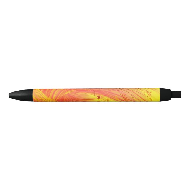 field of golden fire  black ink pen (Front)