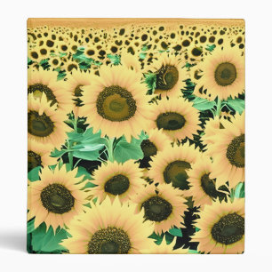 Field of Golden Yellow Sunflowers Binder