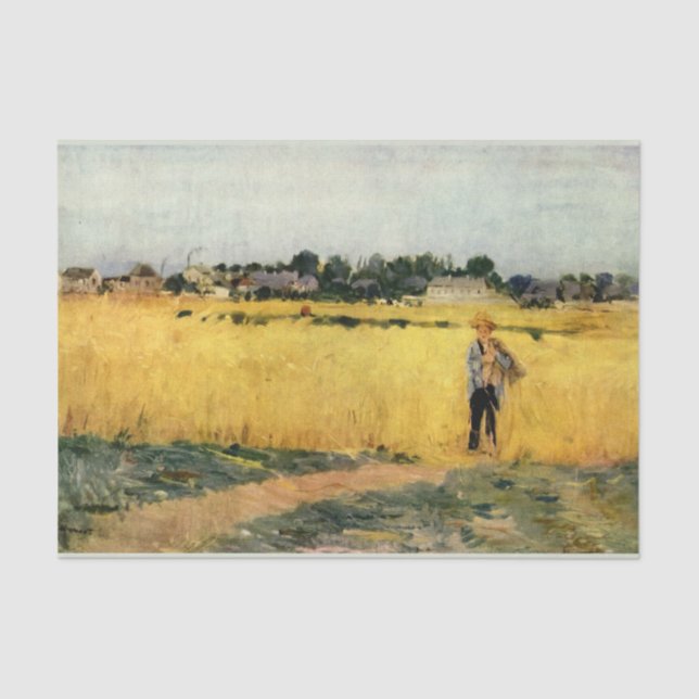 Field of Grain (by Berthe Morisot) Tissue Paper (Front)