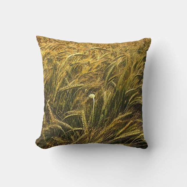 Field of Grain Throw Pillow (Front)