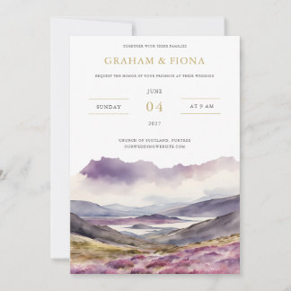Field of Heather Watercolor Invitation