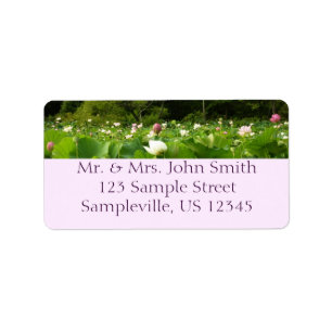 Field of Lotus Flowers Summer Garden Label