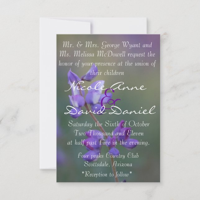 field of Lupine invitation (Front)