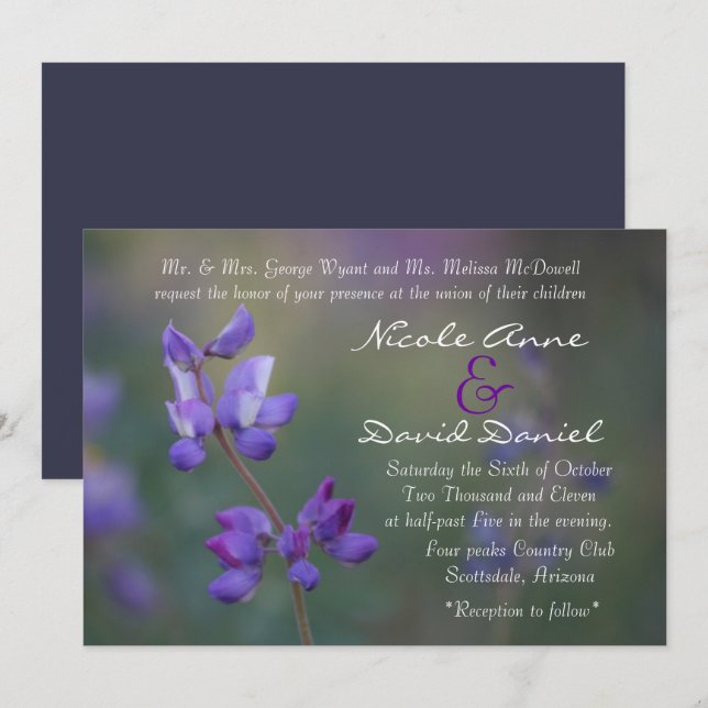 Field of Lupine invitation horizontal (Front/Back)