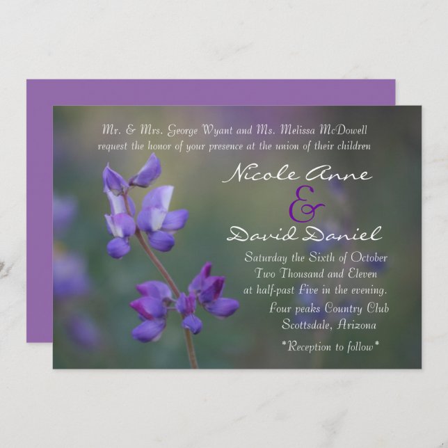 field of Lupine invitation horizontal (Front/Back)