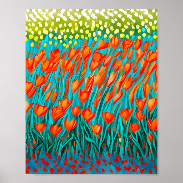 Field of orange tulips poster (Front)