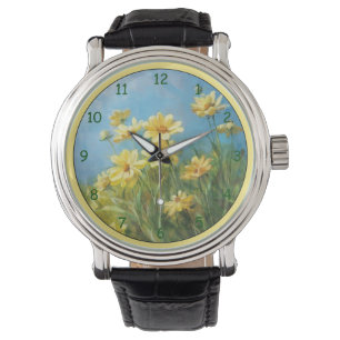 Field of Pastel Yellow Daisies Watch