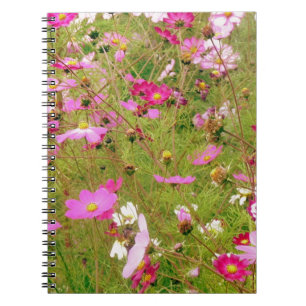 Field Of Pink Flowers Notebook