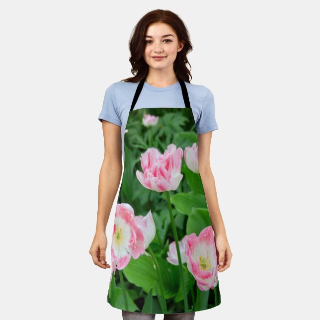 Field of pink tulips apron (Worn)