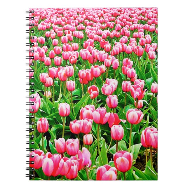 Field of Pink Tulips Notebook (Front)