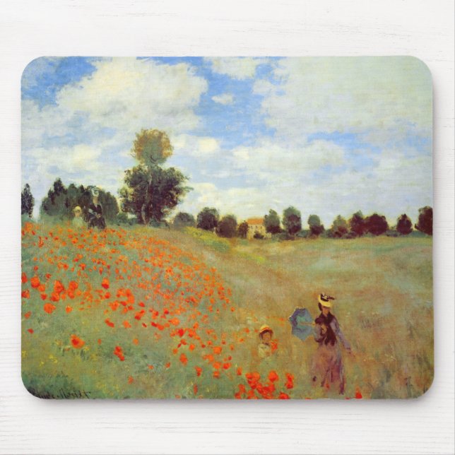 Field of Poppies, Claude Monet Mouse Pad (Front)
