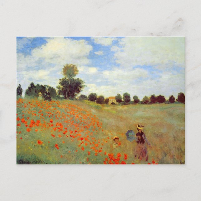 Field of Poppies, Claude Monet Postcard (Front)