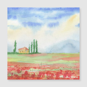 Field of poppies in Tuscany