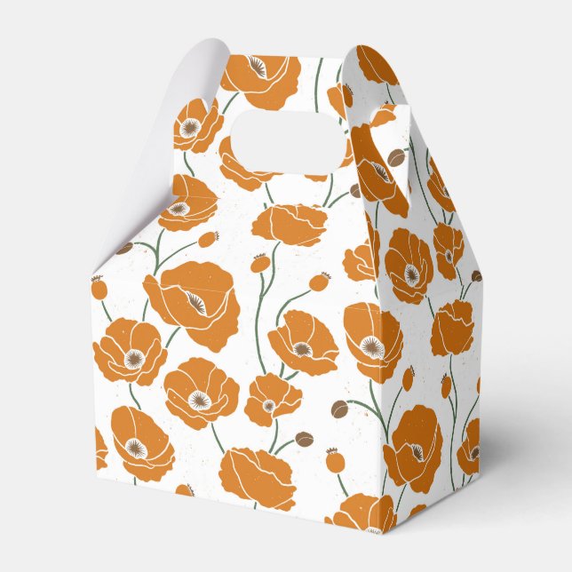 Field of Poppies orange Favor Box (Front Side)