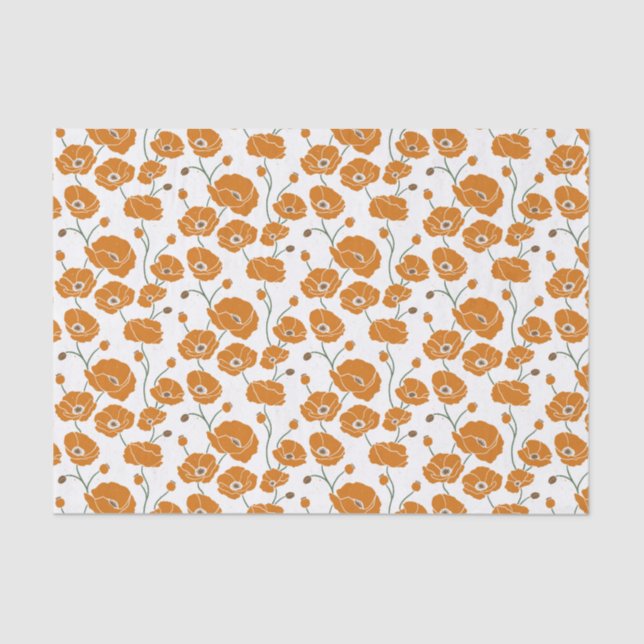 Field of Poppies orange Tissue Paper (Front)