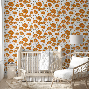Field of Poppies orange Wallpaper