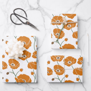 Field of Poppies orange Wrapping Paper Sheet