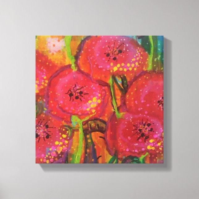 Field of Poppies Wrapped Canvas Print (Front)