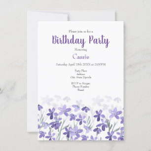 Field of Purple Wildflowers Invitation